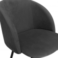 Lot de 2 chaises NINON en velours gris foncé pour salle à manger