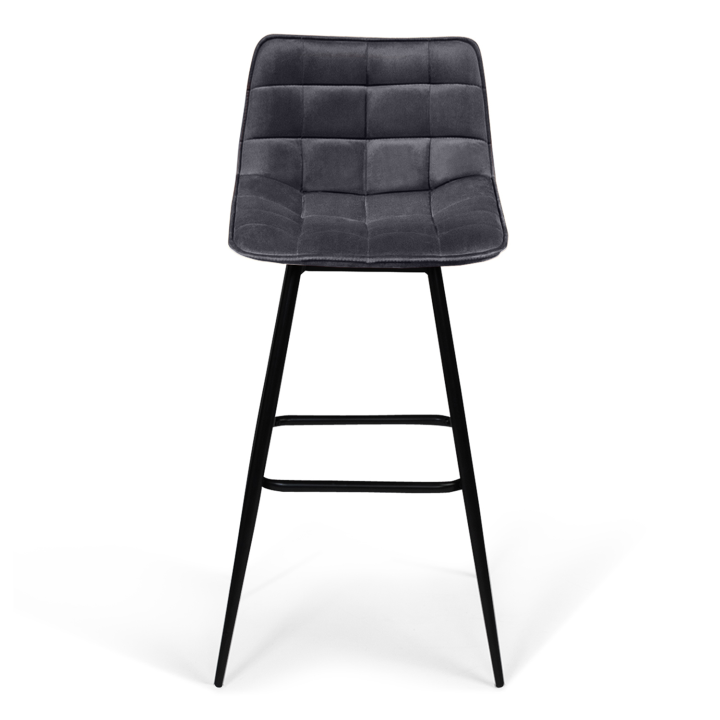 Lot de 2 tabourets de bar MADY en velours gris foncé Lot de 2 tabourets de bar MADY en velours gris foncé