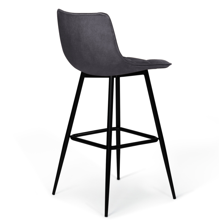 Lot de 2 tabourets de bar MADY en velours gris foncé Lot de 2 tabourets de bar MADY en velours gris foncé