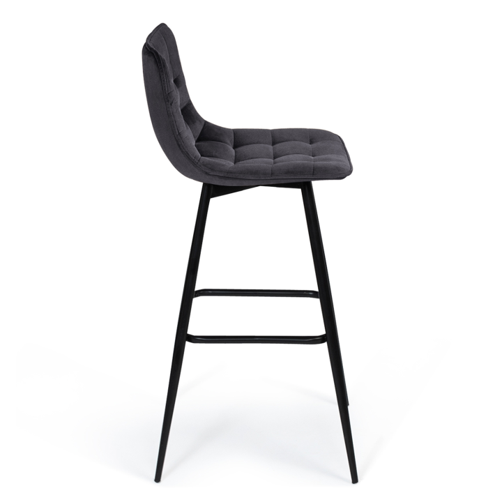 Lot de 2 tabourets de bar MADY en velours gris foncé Lot de 2 tabourets de bar MADY en velours gris foncé