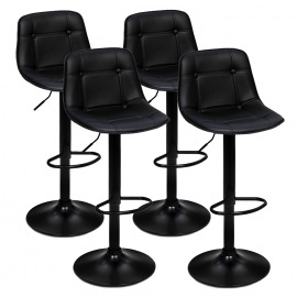 Lot de 4 tabourets de bar DENVER noir vintage Lot de 4 tabourets de bar DENVER noir vintage