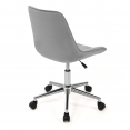 Chaise de bureau MADY en velours gris clair à roulettes