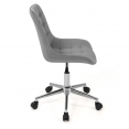 Chaise de bureau MADY en velours gris clair à roulettes