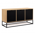 Buffet bas 3 portes noires BOSTON design industriel