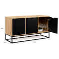 Buffet bas 3 portes noires BOSTON design industriel