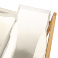 Panier à linge 3 compartiments en bambou RITA tissu écru avec roulettes