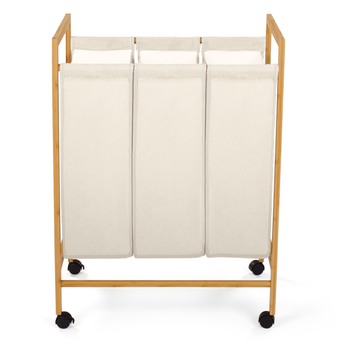 Organisateur Mobile Panier Linge 3 Compartiments Qussse - Avec