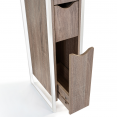 Meuble WC 3 portes design industriel avec étagères métal blanc