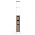 Meuble WC 3 portes design industriel avec étagères métal blanc