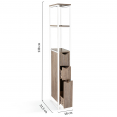 Meuble WC 3 portes design industriel avec étagères métal blanc