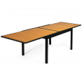 Salon de jardin POLY extensible table 135-270 CM et 12 chaises bois et noir