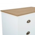 Commode 6 tiroirs vintage ISIS bois et blanc