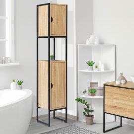 Meuble colonne salle de bain DETROIT 2 portes design industriel Meuble colonne salle de bain DETROIT 2 portes design industriel