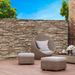 15104 - Schermo privacy in finta pietra 2 x 10 m Brise vue occultant 2 x 10 M motif pierre 160 gr/m²