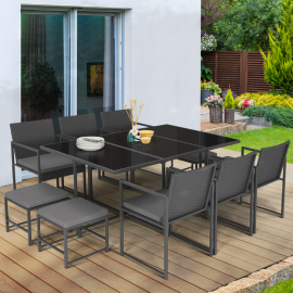 Housse pour table et chaises de jardin en polyester - 240x130x70 cm