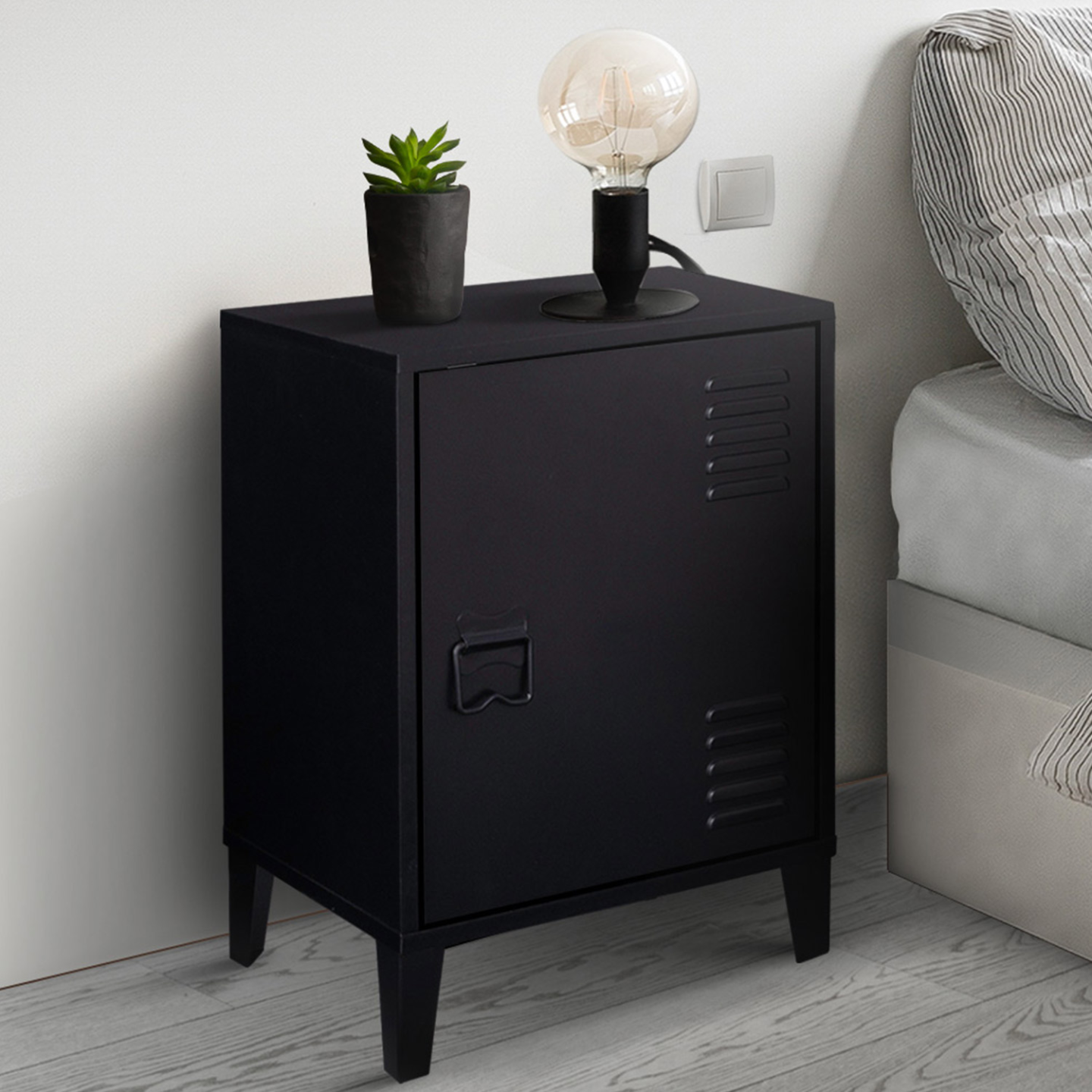 Table de chevet métallique noire - ESTER | IdMarket Belgique