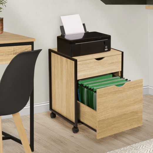 Caisson de bureau DETROIT 2 tiroirs design industriel