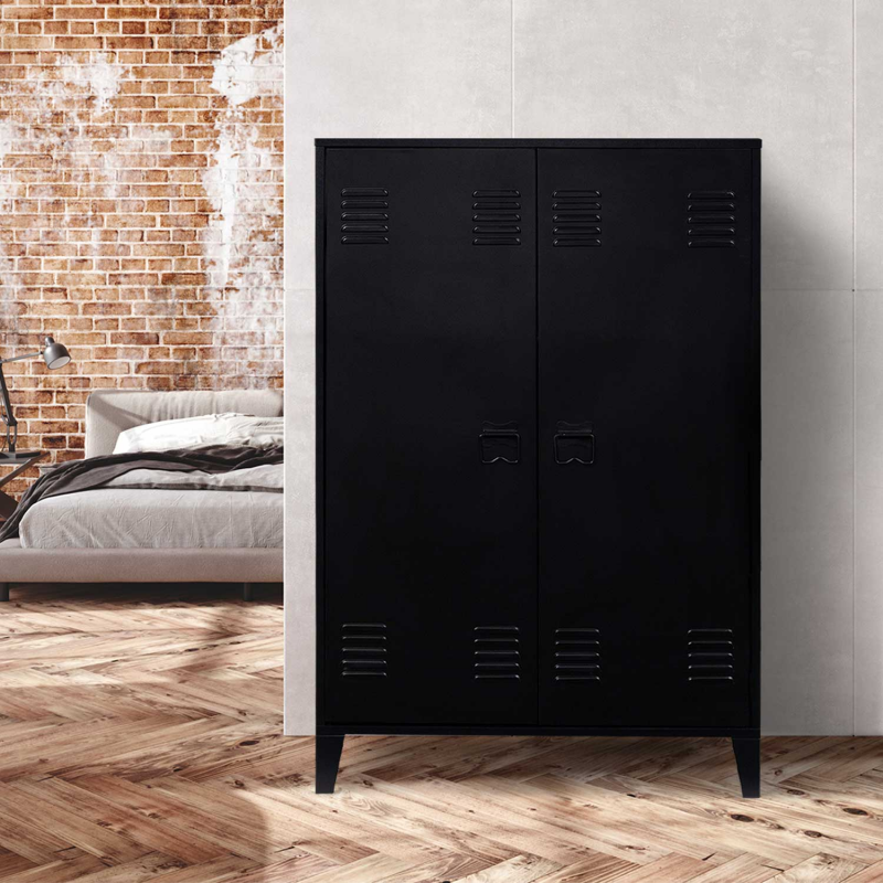 Armoire dressing Noir pour chambre a coucher adulte - Black