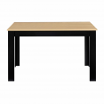 Table à manger ROZY 4 personnes noire plateau façon hêtre 110 cm