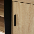 Meuble TV PHOENIX 2 portes bois et noir 140 cm