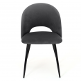 Lot de 2 chaises MADO en velours gris foncé pour salle à manger