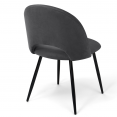 Lot de 2 chaises MADO en velours gris foncé pour salle à manger