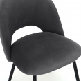 Lot de 2 chaises MADO en velours gris foncé pour salle à manger