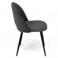 Lot de 2 chaises MADO en velours gris foncé pour salle à manger