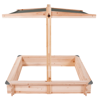 Bac à Sable Enfant Bois Kids 115x115 Cm Avec Toit Ouvrant Bleu - IDMarket