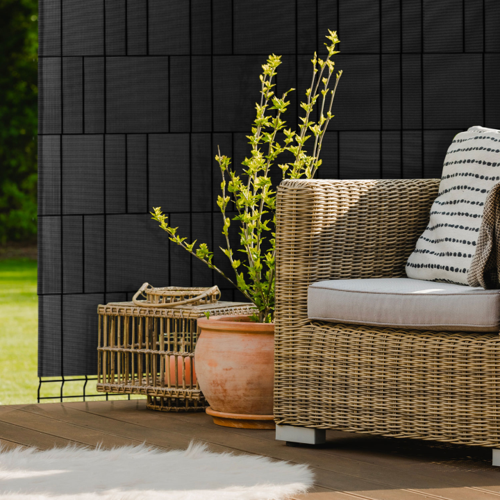 Lamelles PVC souples horizontales rouleau de 35 M noires Lamelles PVC souples horizontales rouleau de 35 M noires