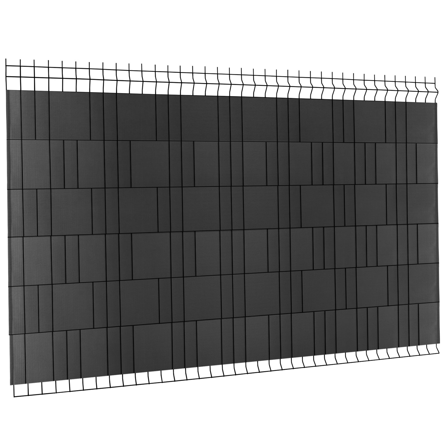 ID MARKET - Kit occultant noir L. 250 x H. 153 cm lamelles PVC