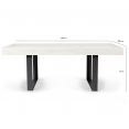 Table à manger extensible PHOENIX 6-10 personnes bois gris 160-200 cm