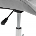 Chaise de bureau MADY en velours gris clair à roulettes