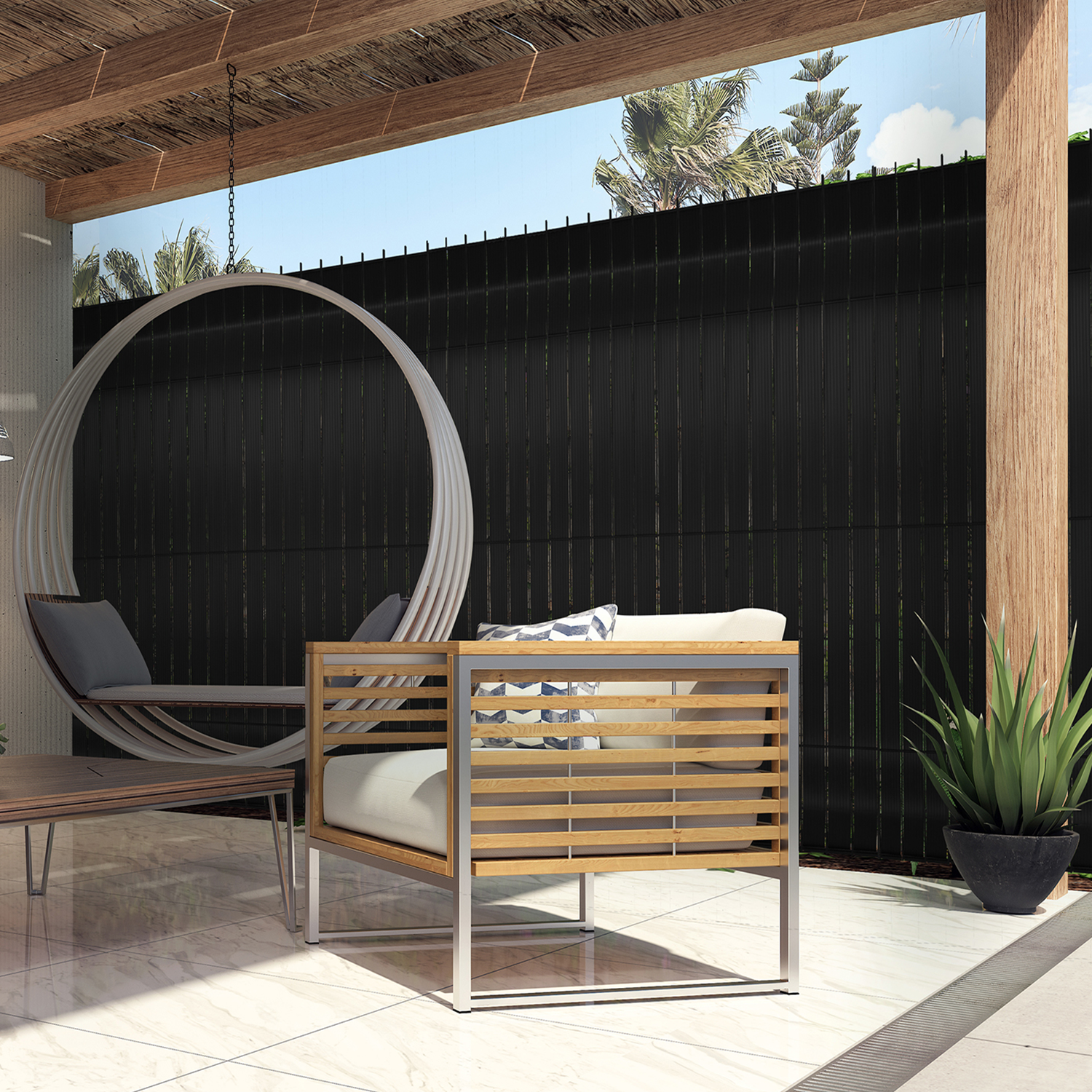 Kit de lamelles d’occultation pour grillage rigide noires