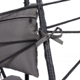 Fauteuil suspendu HUEVO pliable ajouré gris avec coussin gris