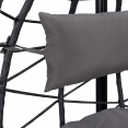Fauteuil suspendu HUEVO pliable ajouré gris avec coussin gris