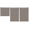 Lot de 3 stores enrouleurs L.125 x H. 225 CM pour pergola taupe