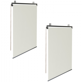 Lot de 2 stores enrouleurs L.124 x H. 225 CM pour pergola écrue Lot de 2 stores enrouleurs L.124 x H. 225 CM pour pergola écrue