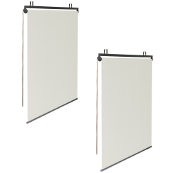 13168 - Crèmekleurige verticale zonneschermen voor pergola's Lot de 2 stores enrouleurs L.124 x H. 225 CM pour pergola écrue