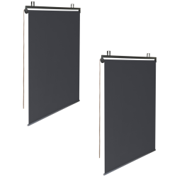 13170 - Set di 2 tende a rullo grigie per pergola Lot de 2 stores enrouleurs L.125 x H. 225 CM pour pergola gris anthracite