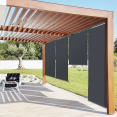 Lot de 2 stores enrouleurs L.125 x H. 225 CM pour pergola gris anthracite