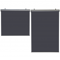 Lot de 2 stores enrouleurs L.125 x H. 225 CM pour pergola gris anthracite