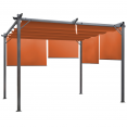 Pergola édition spéciale toit rétractable 3x4 M et 4 stores terracotta