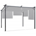 Pergola édition spéciale toit rétractable 3x4 M et 4 stores gris clair