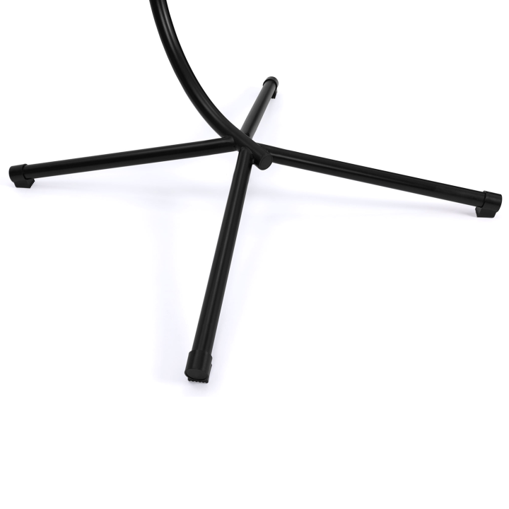 Fauteuil oeuf suspendu ajouré effet rotin noir avec coussin gris Fauteuil oeuf suspendu ajouré effet rotin noir avec coussin gris