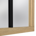 Miroir verrière 4 bandes cadre bois design industriel 110x70 cm