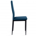 Lot de 6 chaises JULIA en velours bleu pour salle à manger