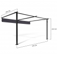 Pergola adossée exception ALIA 3x4 M toit rétractable et 3 stores gris anthracite