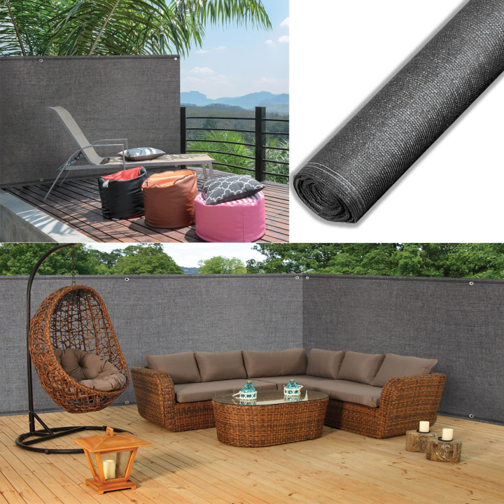 Brise vue gris 1 x 10 m vert 220 gr/m²