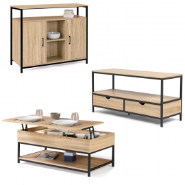 Ensemble meubles de salon DETROIT design industriel